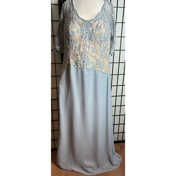 Mayqueen Couture Silver Mother of the Bride Beaded Embroidered Formal Gown - Picture 2 of 8
